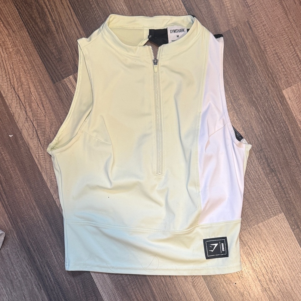 Gymshark Women's Light green Zip Crop Top